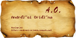 Andrási Oriána névjegykártya